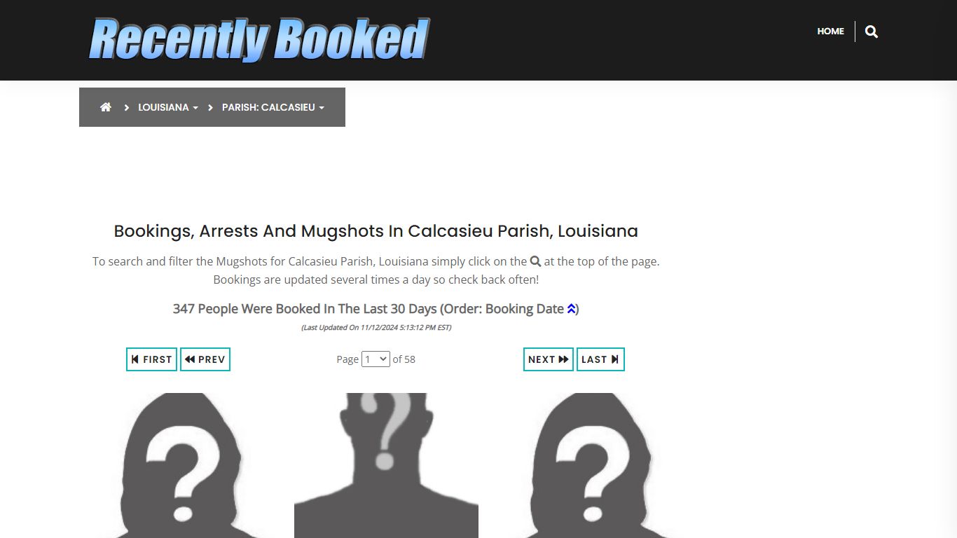 Bookings, Arrests and Mugshots in Calcasieu Parish, Louisiana