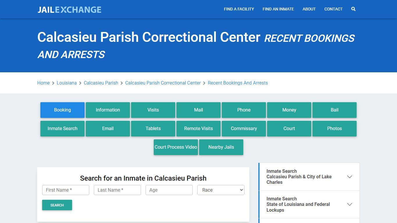 Calcasieu Parish Correctional Center Recent Bookings And Arrests