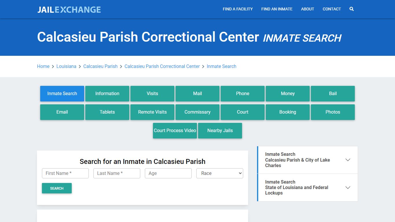 Calcasieu Parish Correctional Center Inmate Search - Jail Exchange